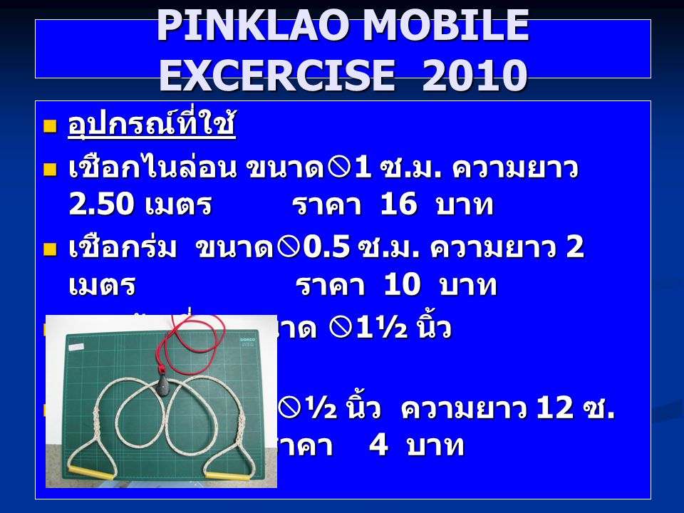 PINKLAO MOBILE EXCERCISE 2010