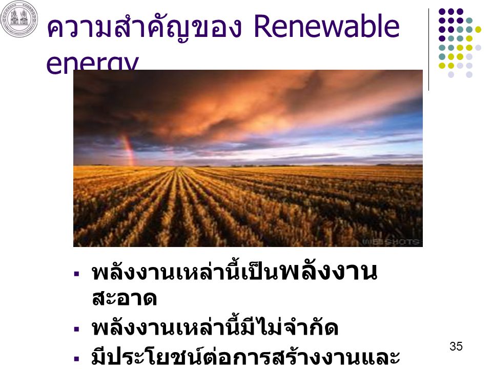 ความสำคัญของ Renewable energy