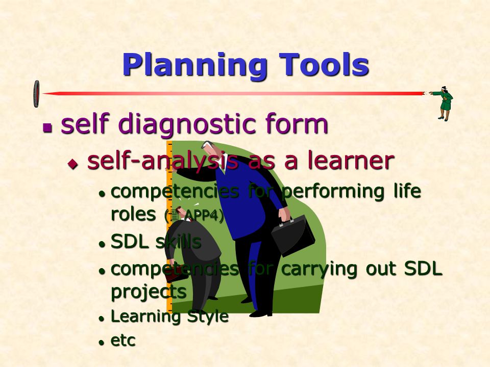 Planning Tools self diagnostic form self-analysis as a learner