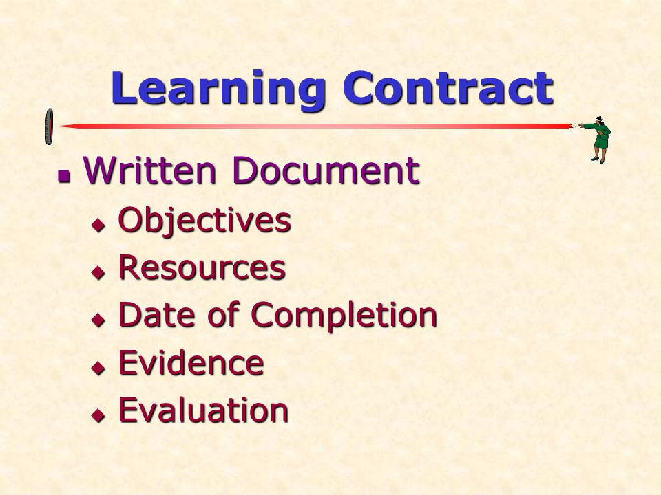 Learning Contract Written Document Objectives Resources