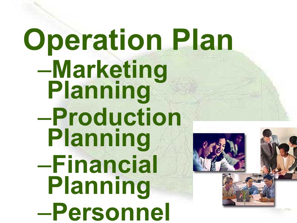 Operation Plan Marketing Planning Production Planning