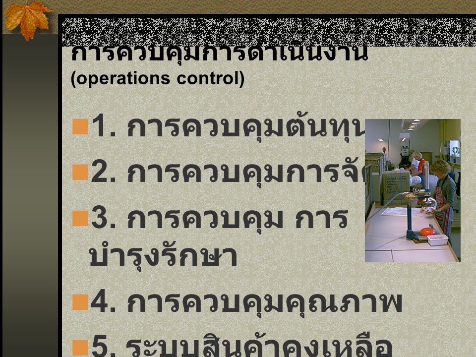การควบคุมการดำเนินงาน (operations control)