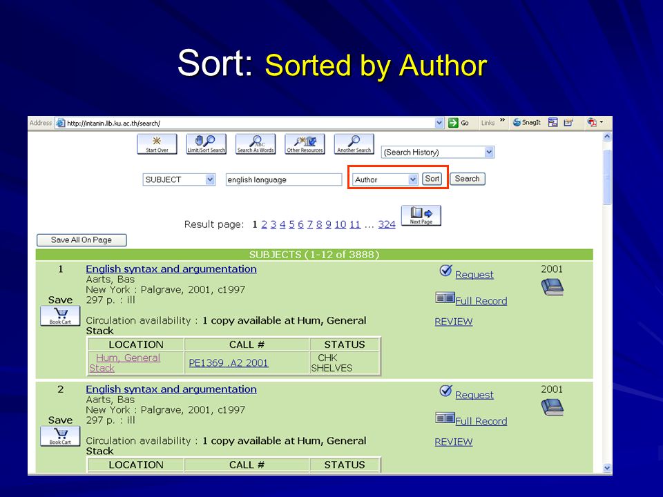 Sort: Sorted by Author