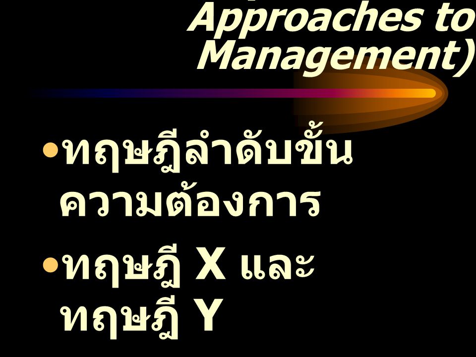 การจัดการเชิงพฤติกรรม (Behavioral Approaches to Management)