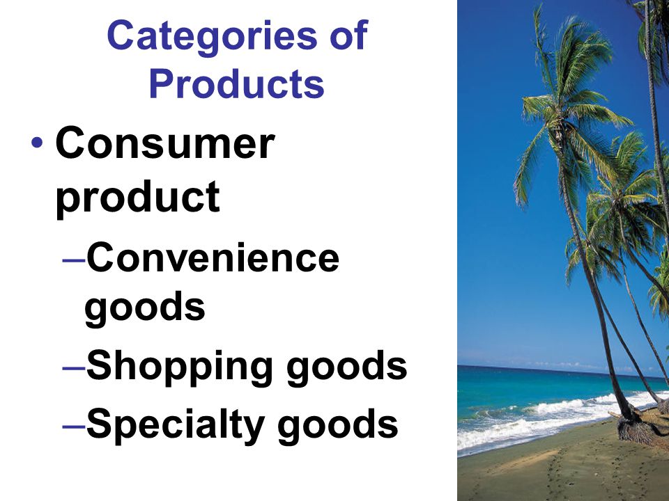 Categories of Products