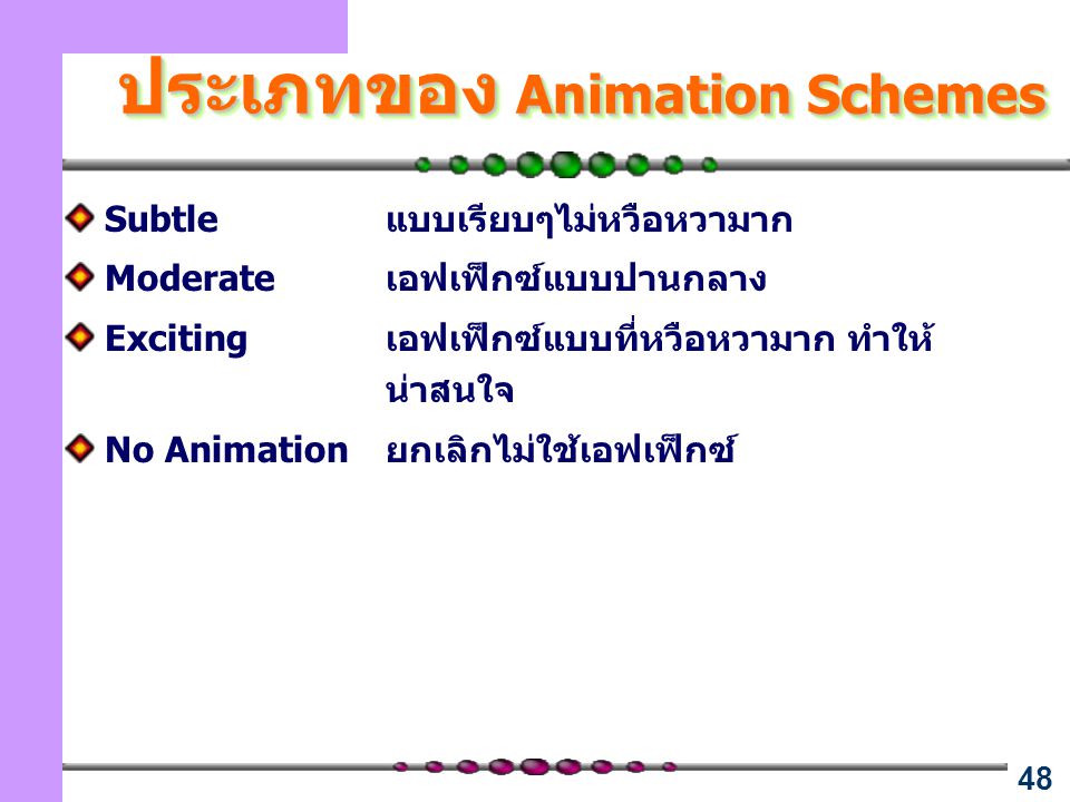 ประเภทของ Animation Schemes