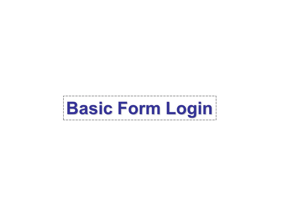 Basic Form Login