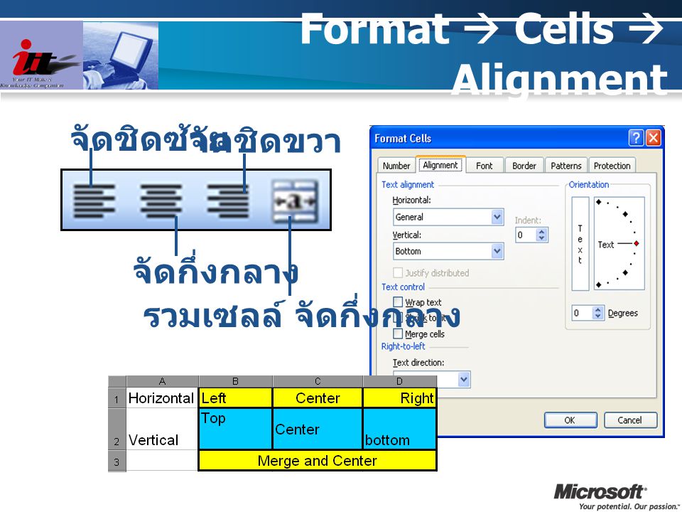 Format  Cells  Alignment