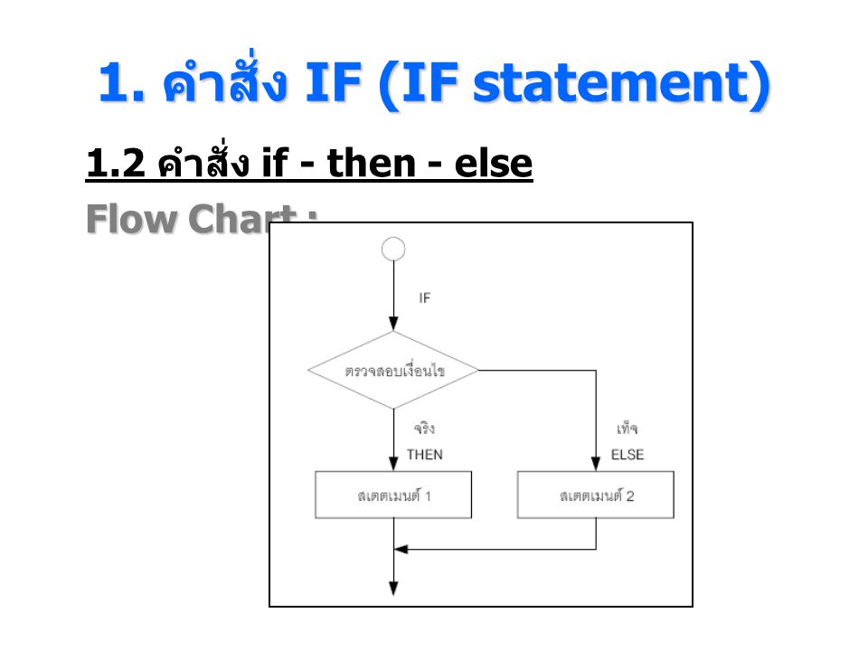 1. คําสั่ง IF (IF statement)