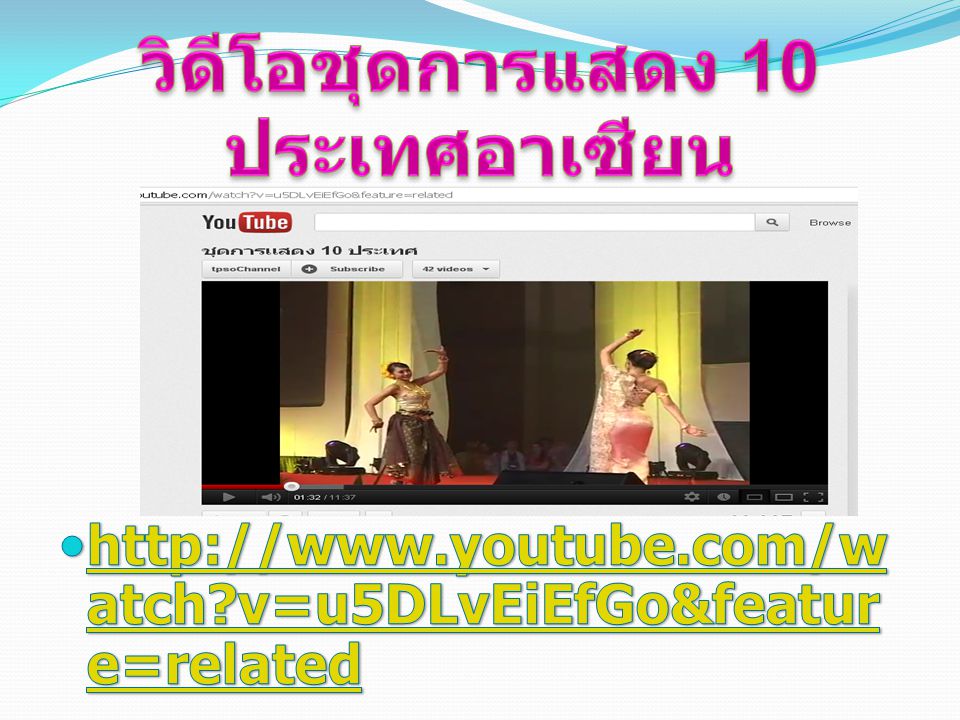 วิดีโอชุดการแสดง 10 ประเทศอาเซียน