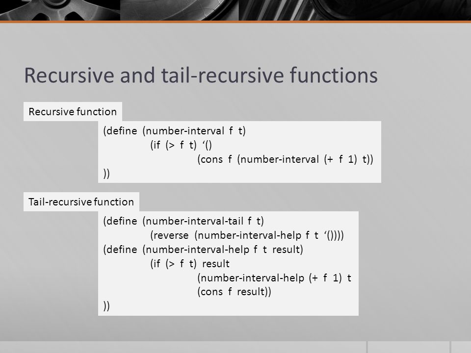 Recursive and tail-recursive functions