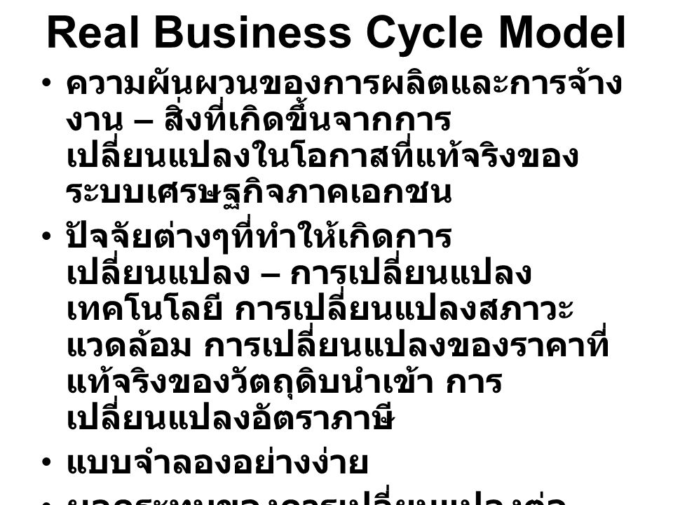 Real Business Cycle Model