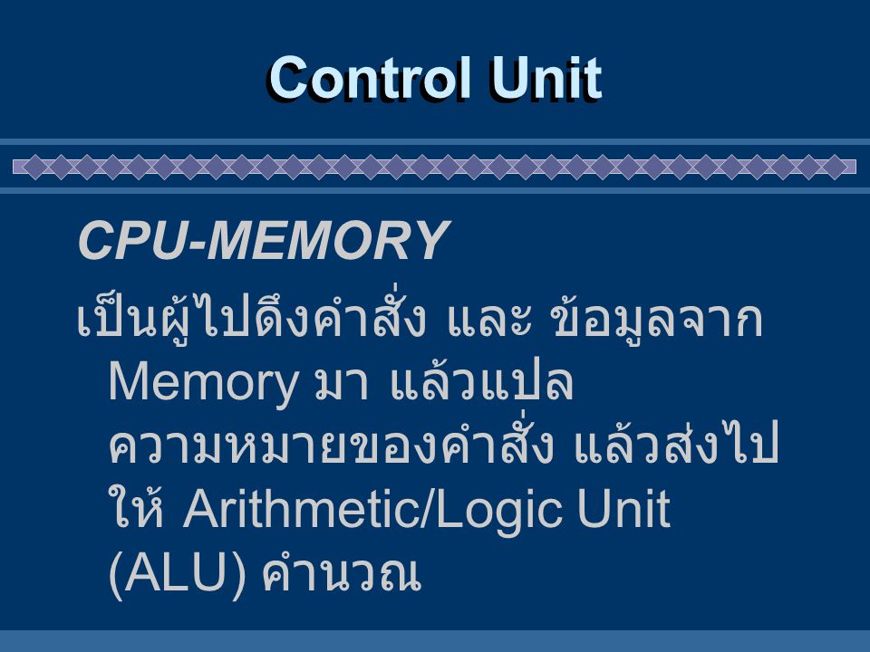 Control Unit CPU-MEMORY