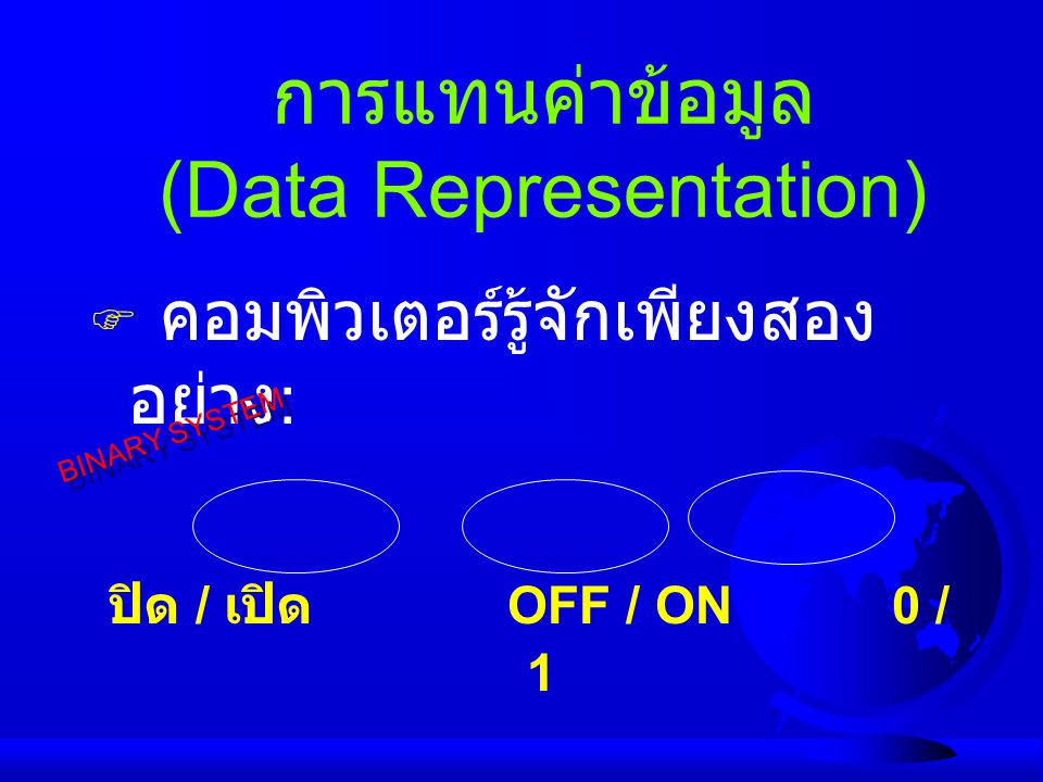 การแทนค่าข้อมูล (Data Representation)