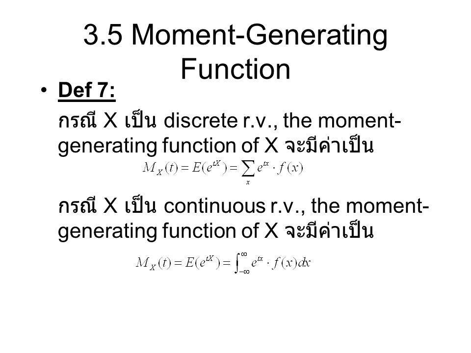 3.5 Moment-Generating Function