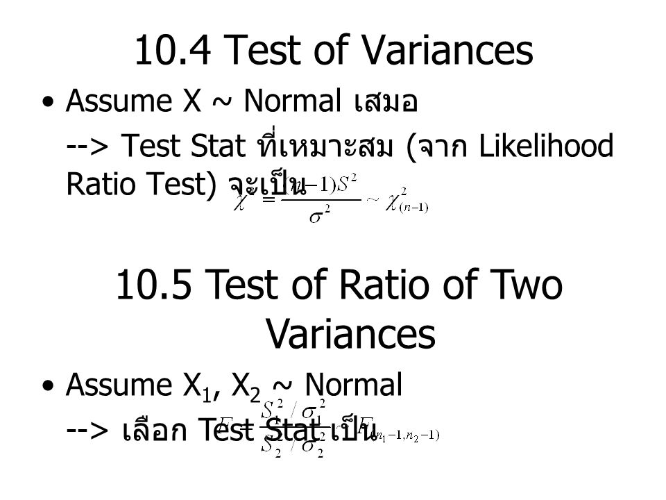 10.5 Test of Ratio of Two Variances