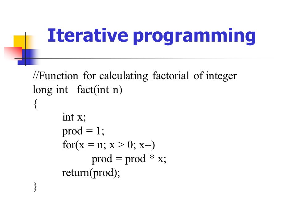 Iterative programming