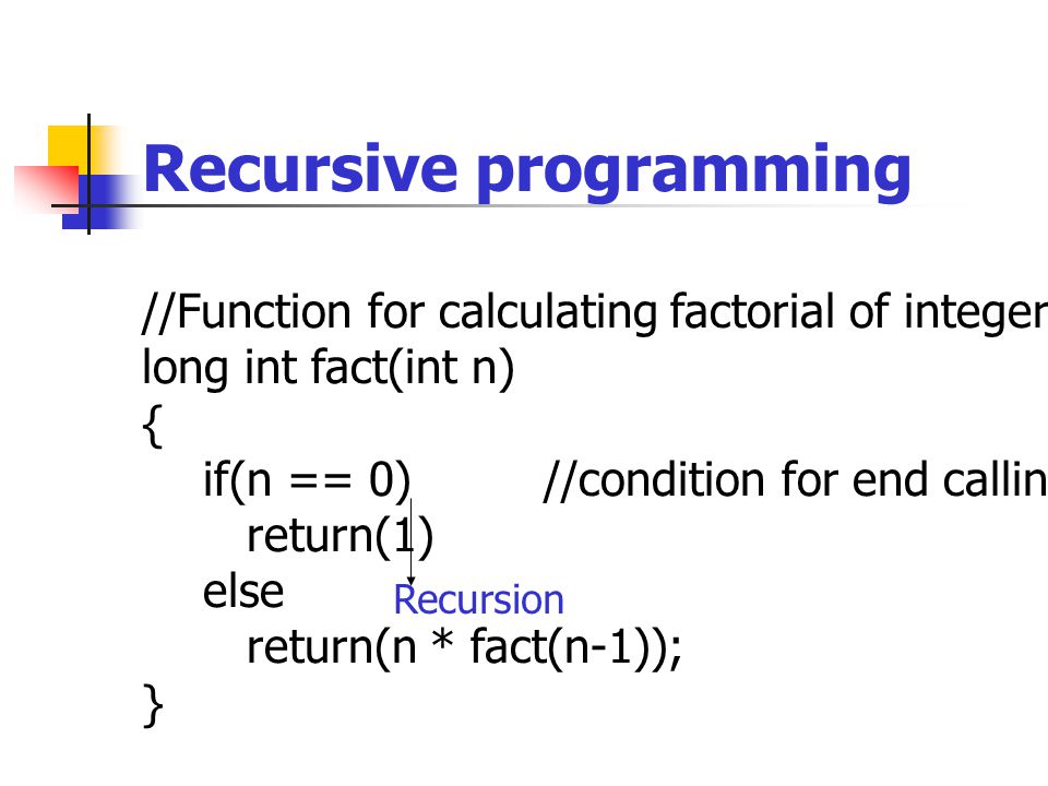 Recursive programming