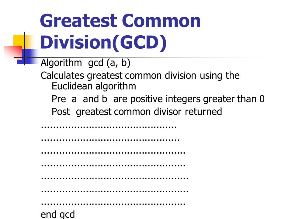 Greatest Common Division(GCD)