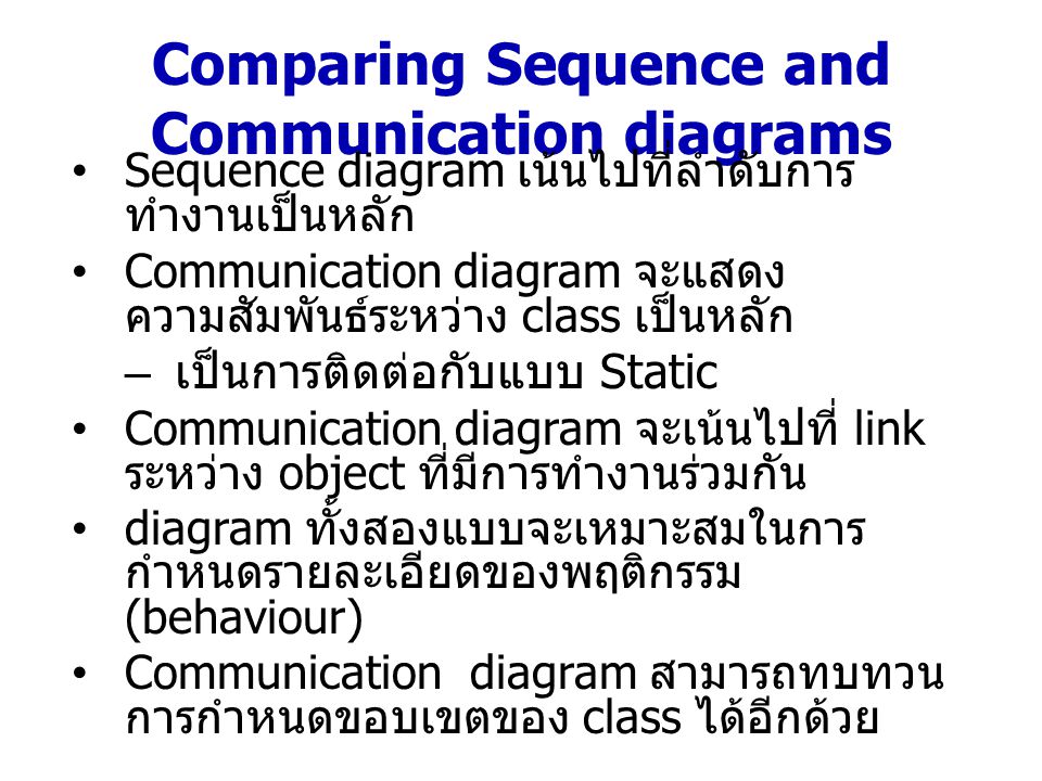 Comparing Sequence and Communication diagrams