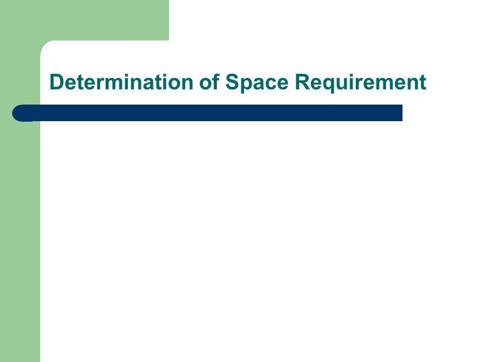 Determination of Space Requirement