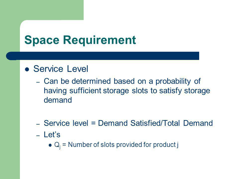 Space Requirement Service Level