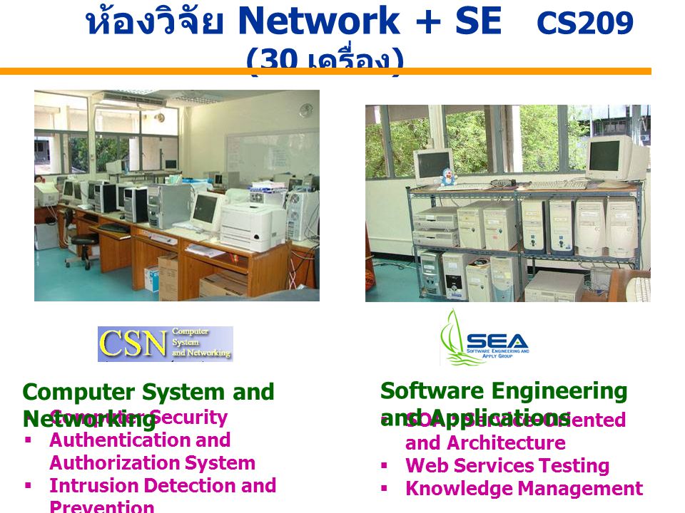 ห้องวิจัย Network + SE CS209 (30 เครื่อง)
