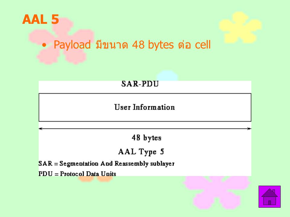 AAL 5 Payload มีขนาด 48 bytes ต่อ cell