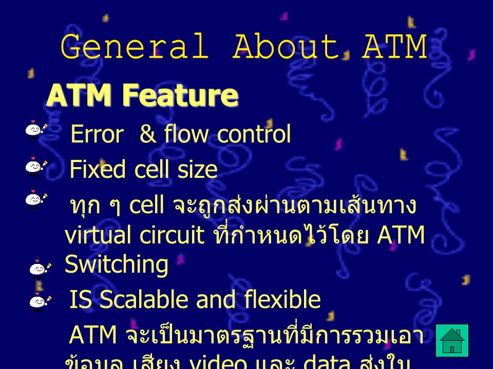 ATM Feature General About ATM Fixed cell size