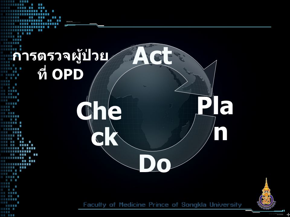 Act การตรวจผู้ป่วย ที่ OPD Plan Check Do