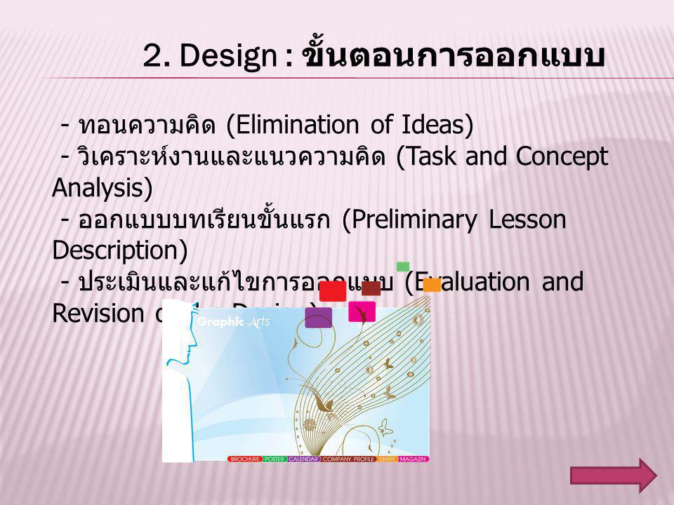 2. Design : ขั้นตอนการออกแบบ