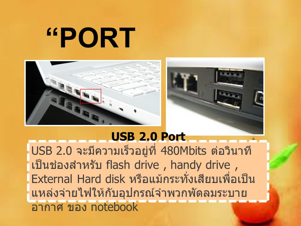 PORT USB 2.0 Port.