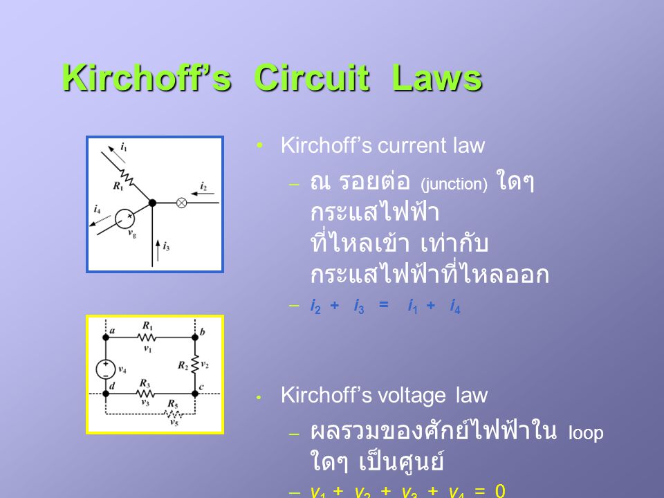 Kirchoff’s Circuit Laws