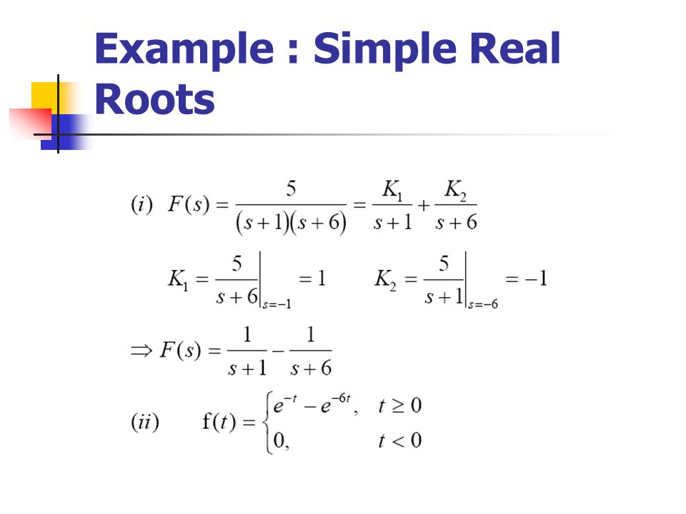 Example : Simple Real Roots