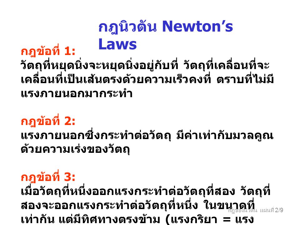 กฎนิวตัน Newton’s Laws