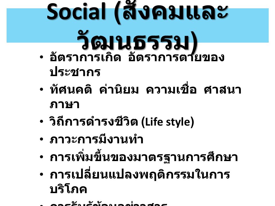 Social (สังคมและวัฒนธรรม)