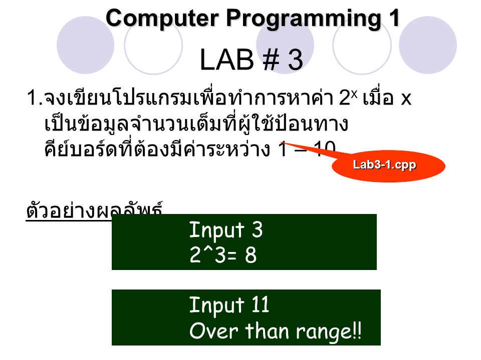 LAB # 3 Computer Programming 1