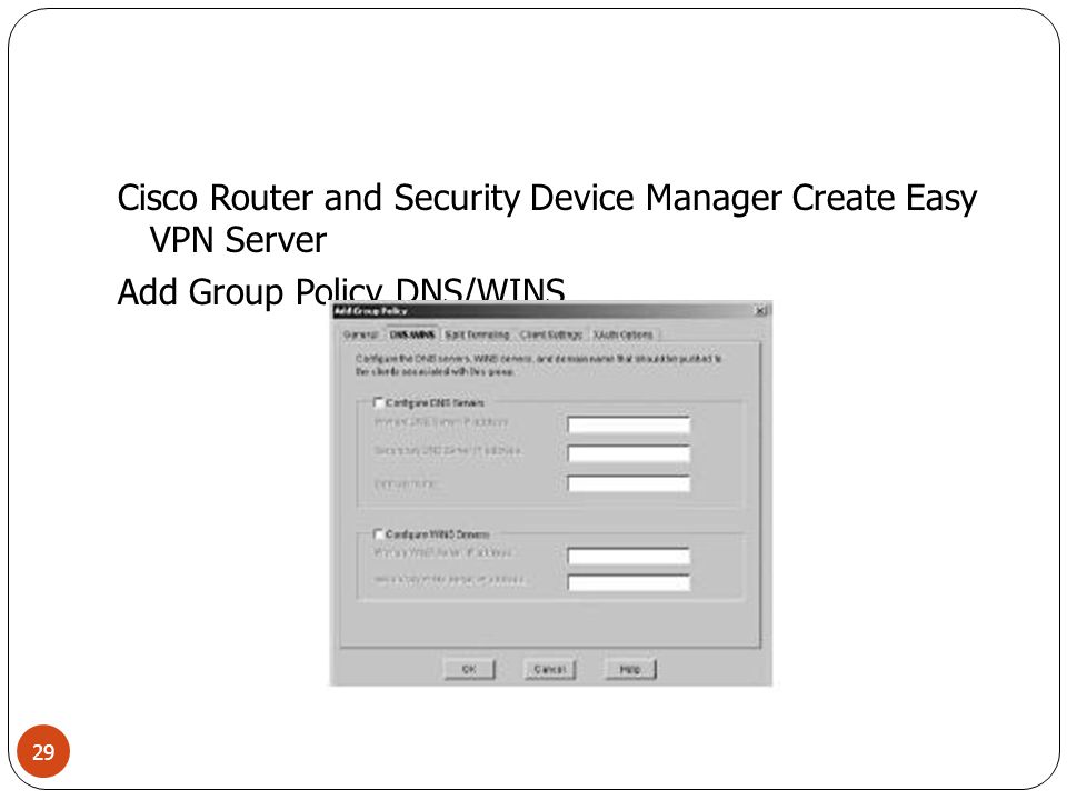 Cisco Router and Security Device Manager Create Easy VPN Server