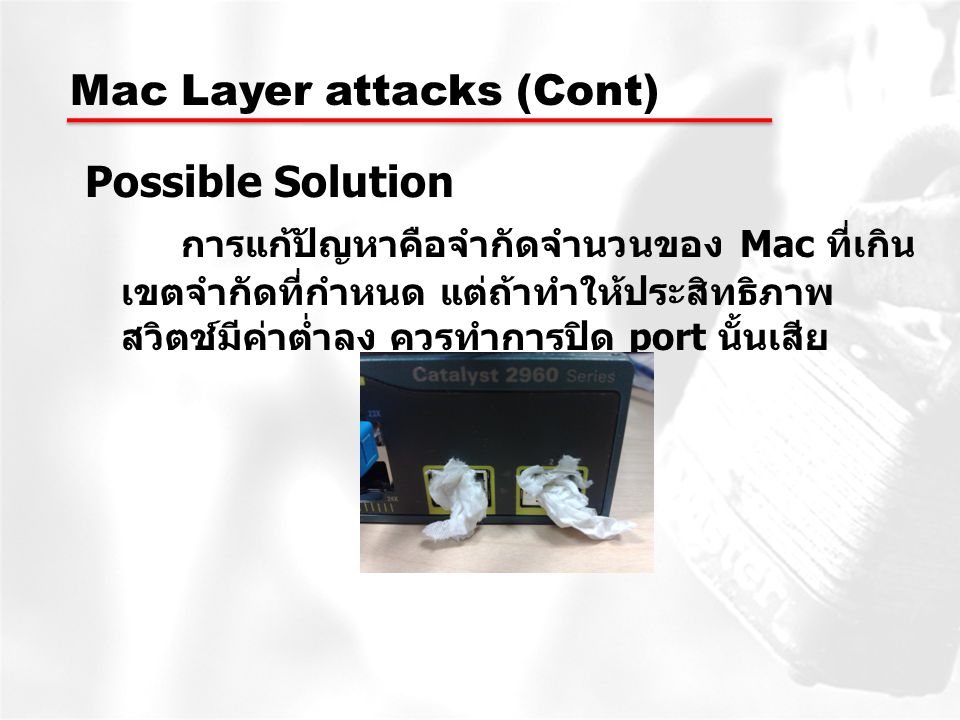 Mac Layer attacks (Cont)