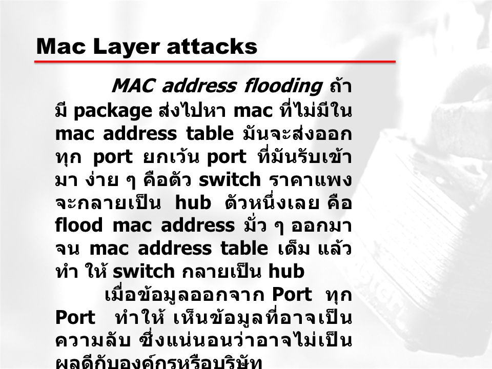 Mac Layer attacks