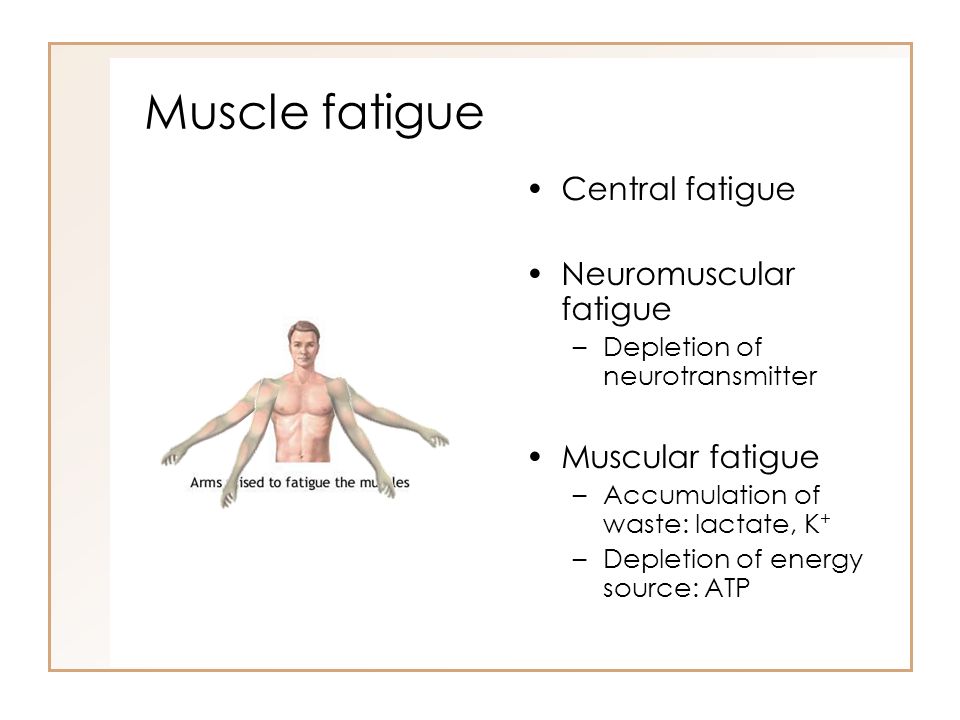 Muscle fatigue Central fatigue Neuromuscular fatigue Muscular fatigue