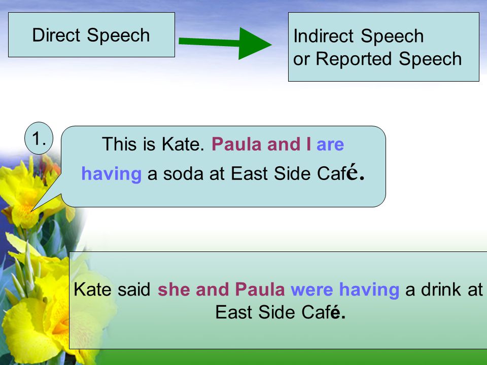 This is Kate. Paula and I are having a soda at East Side Café.