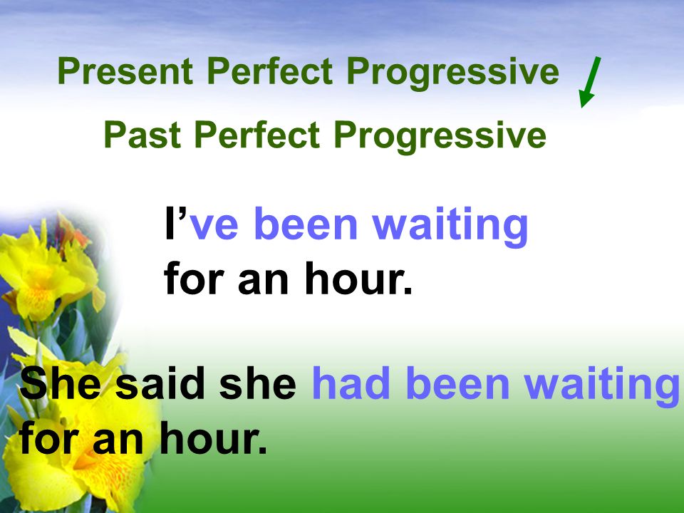 Present Perfect Progressive Past Perfect Progressive