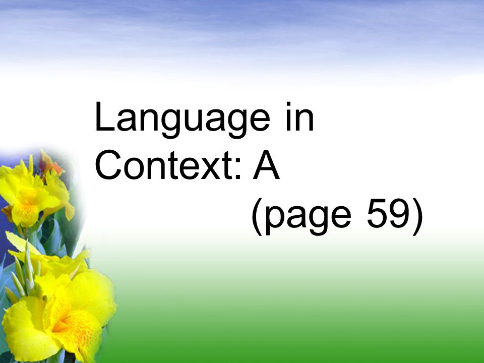 Language in Context: A (page 59)