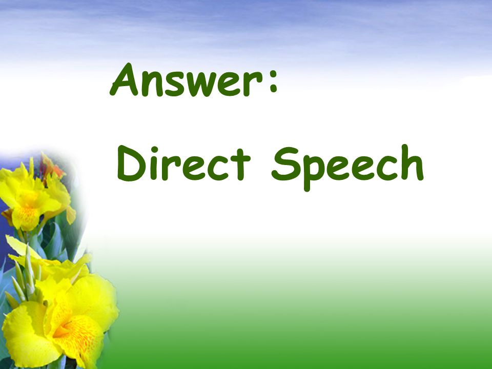 Answer: Direct Speech