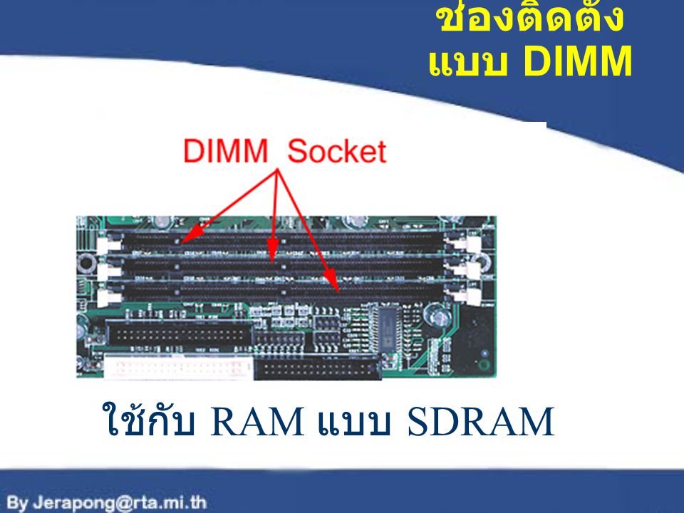 ช่องติดตั้งแบบ DIMM ใช้กับ RAM แบบ SDRAM