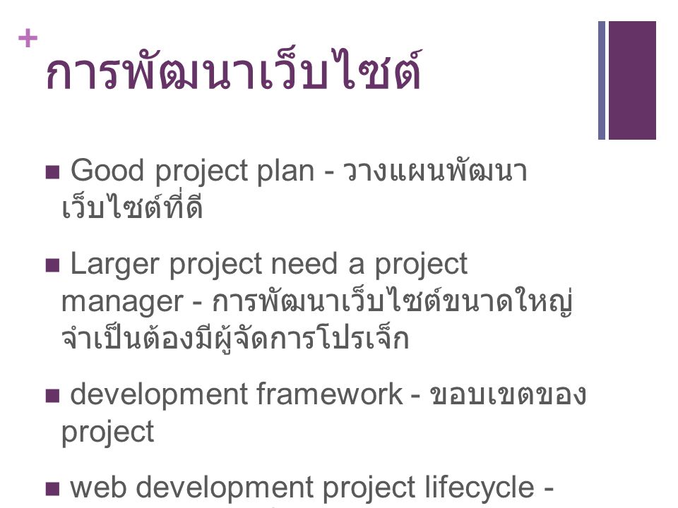 การพัฒนาเว็บไซต์ Good project plan - วางแผนพัฒนา เว็บไซต์ที่ดี