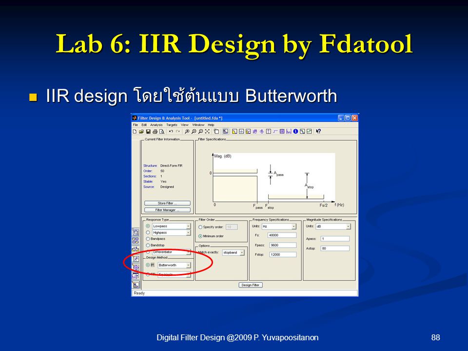 Lab 6: IIR Design by Fdatool