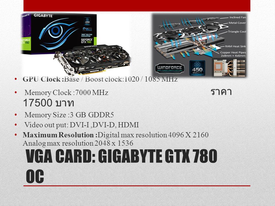 VGA CARD: GIGABYTE GTX 780 OC