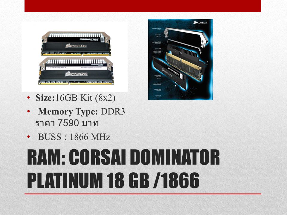 RAM: CORSAI DOMINATOR PLATINUM 18 GB /1866